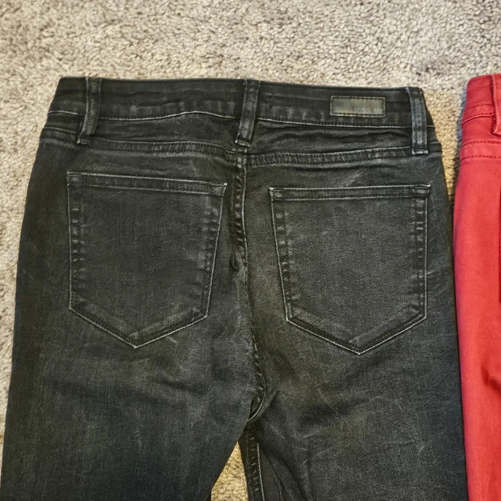 Miss Me‎ Skinny Jeans Lot of 2 Womens 27 Vintage Mid Rise Stretch Denim Y2K Edgy